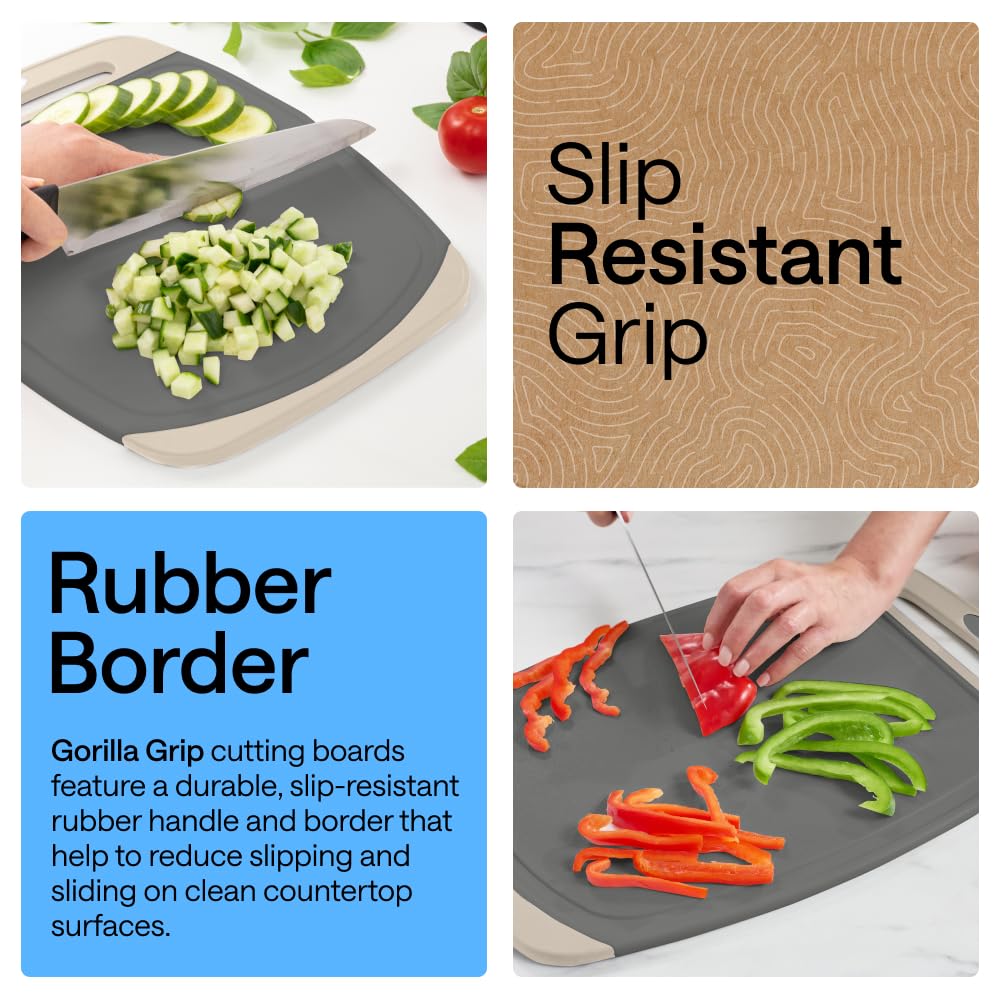 Gorilla Grip small board showing reversible design for versatile prep tasks.