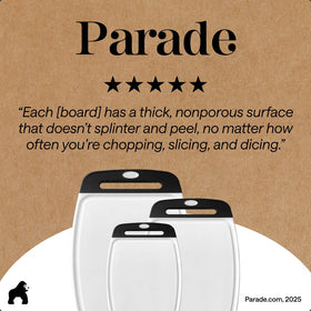 GORILLA GRIP boards double as chic charcuterie surfaces.