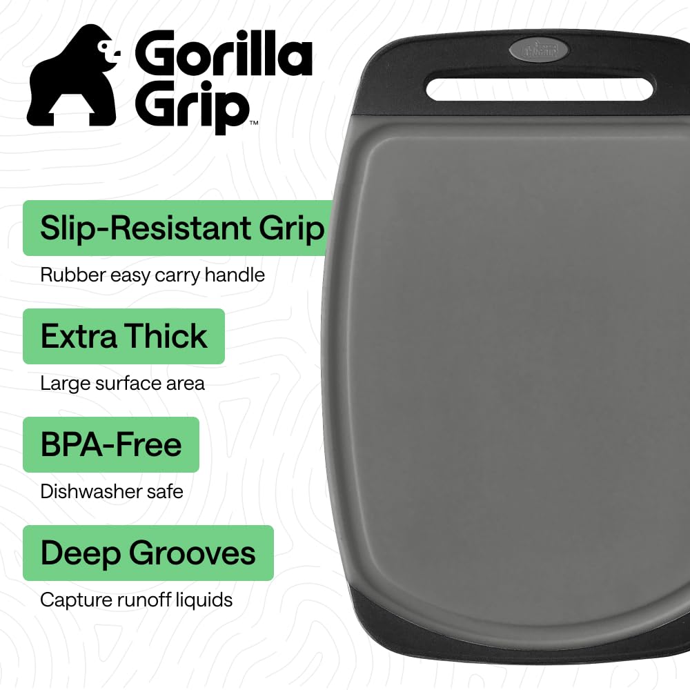 GORILLA GRIP cutting-board nonporous-surface reduces odors and stains during use.