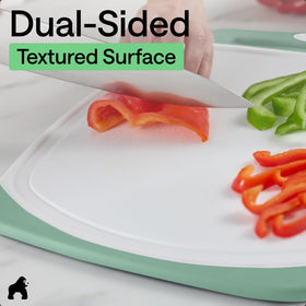 GORILLA GRIP nonporous mint board resists odors, simplifies post-cook cleanup.