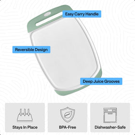 GORILLA GRIP dishwasher-safe mint board ready for easy cleanup after meals.