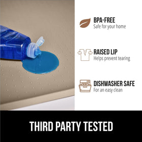 Gorilla Grip dishwasher-safe silicone for quick cleanup after spills