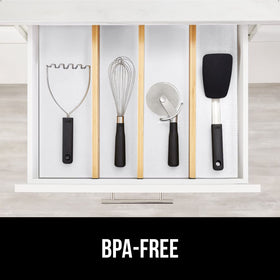 Gorilla Grip DripGuard keeps kitchen drawers organized with a smooth surface