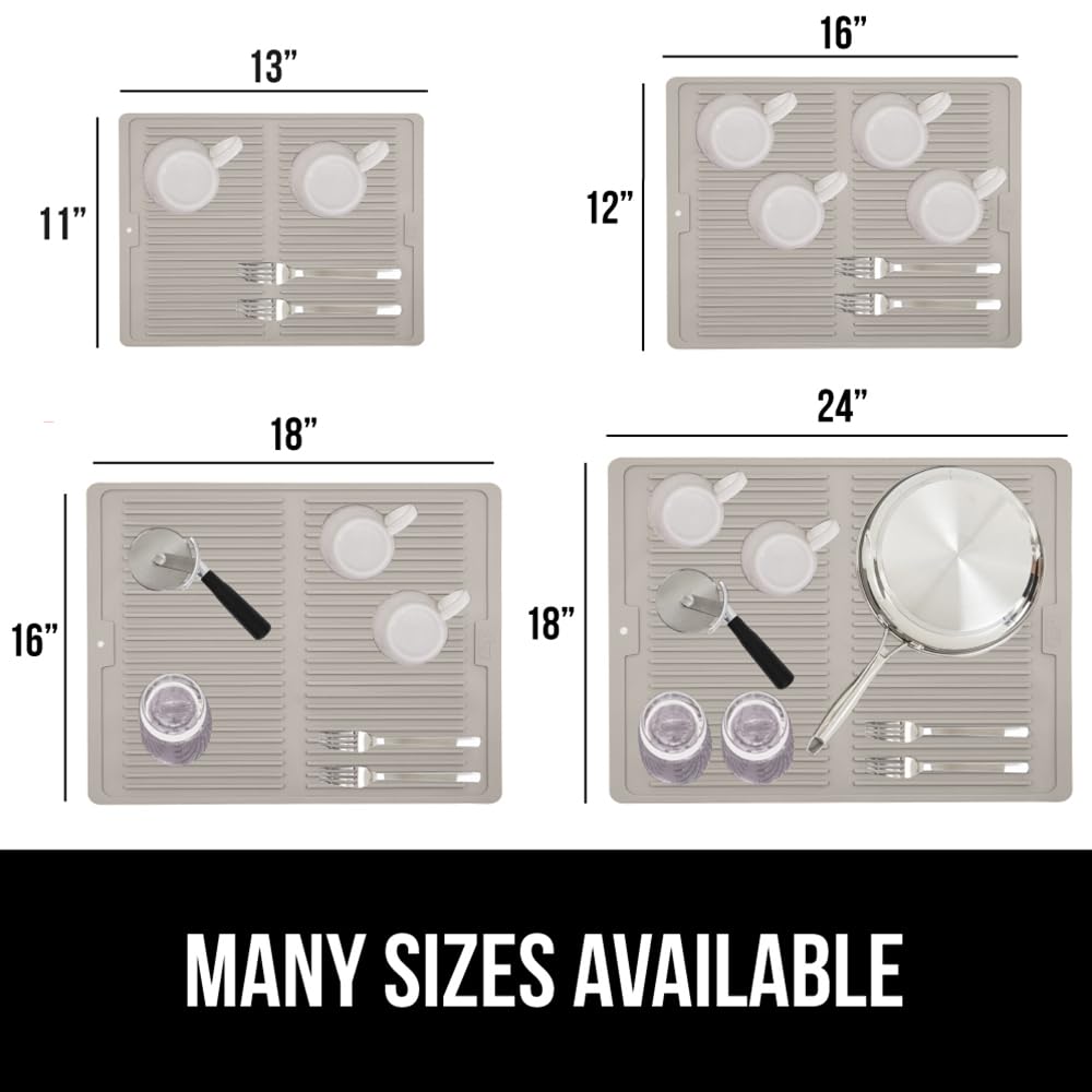 GORILLA GRIP BPA-free silicone mat for safe utensil drying.