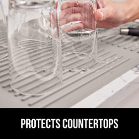 GORILLA GRIP mat, dishwasher safe for easy cleaning.