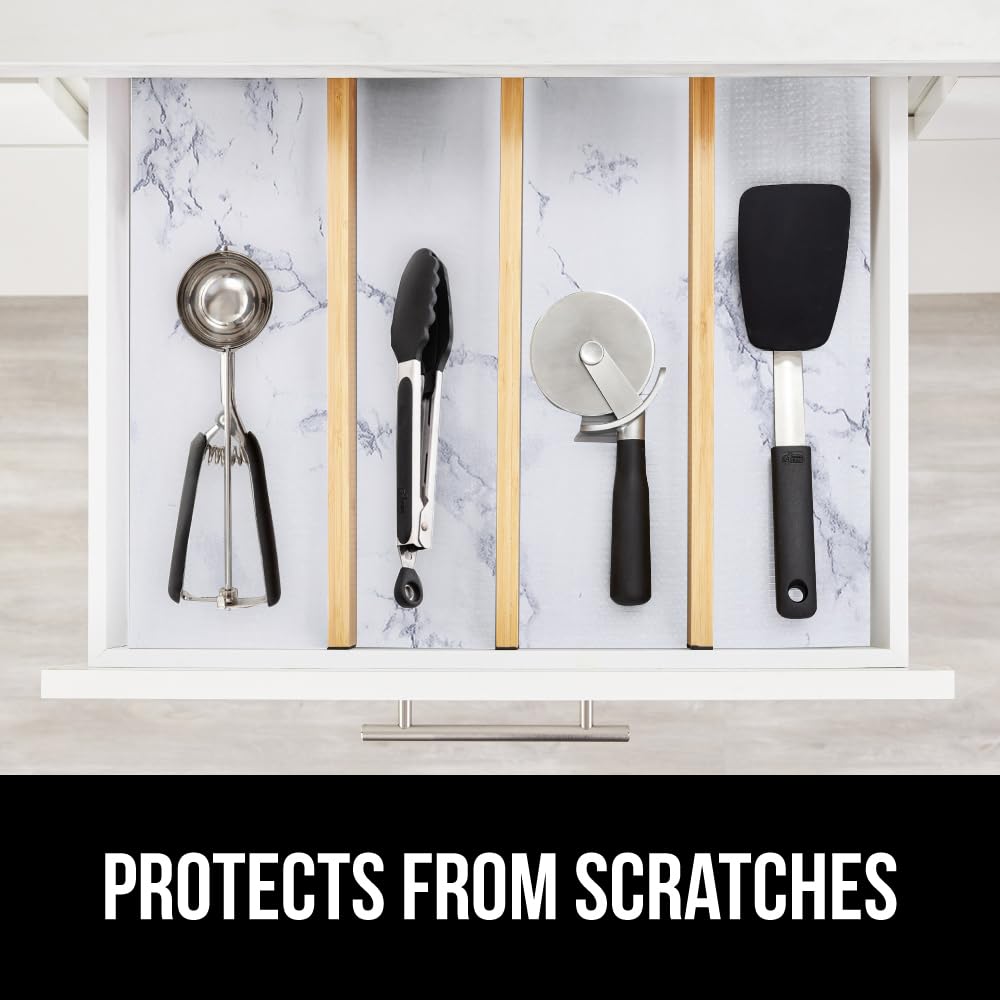 GORILLA GRIP easy-install peel-and-stick liner for quick cabinet upgrades.
