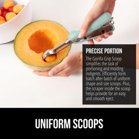 GORILLA GRIP ergonomic soft-grip handle reduces hand fatigue during scooping.