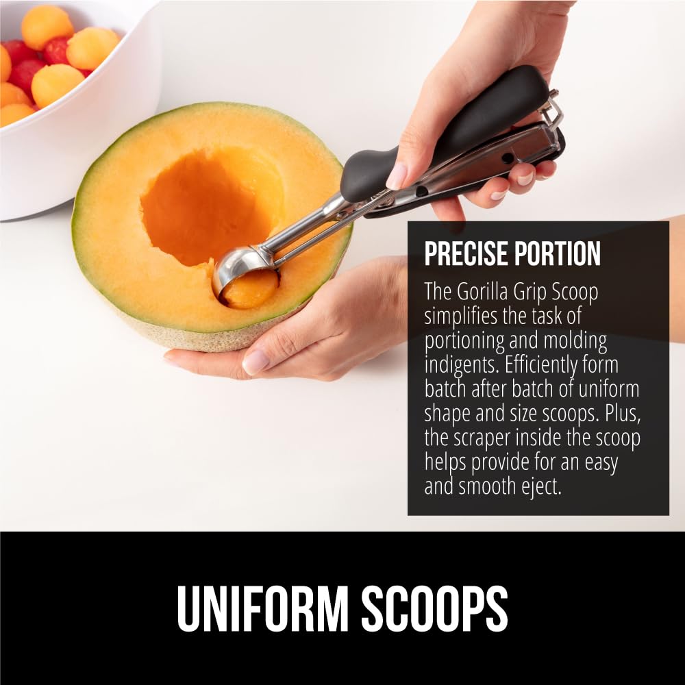 Gorilla Grip ergonomic soft-touch handle reduces hand fatigue.