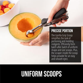 Gorilla Grip ergonomic soft-touch handle reduces hand fatigue.