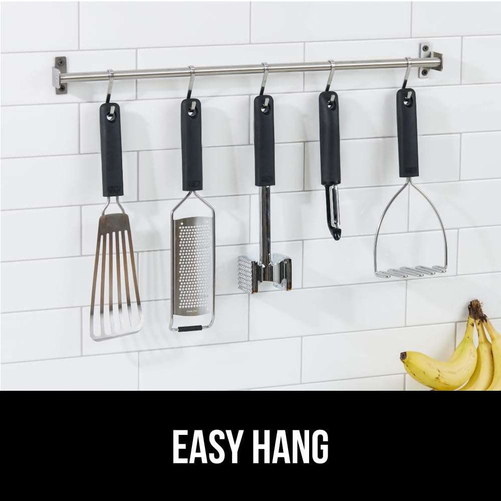 GORILLA GRIP flat-side for flattening and even cooking.