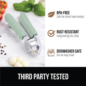Gorilla Grip versatile press handles garlic, ginger, peppercorns, and nuts