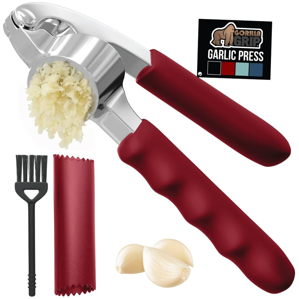 GORILLA GRIP garlic press large chamber for quick mincing of cloves