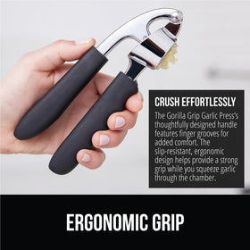 GORILLA GRIP garlic press large-chamber fits many cloves for batch mincing