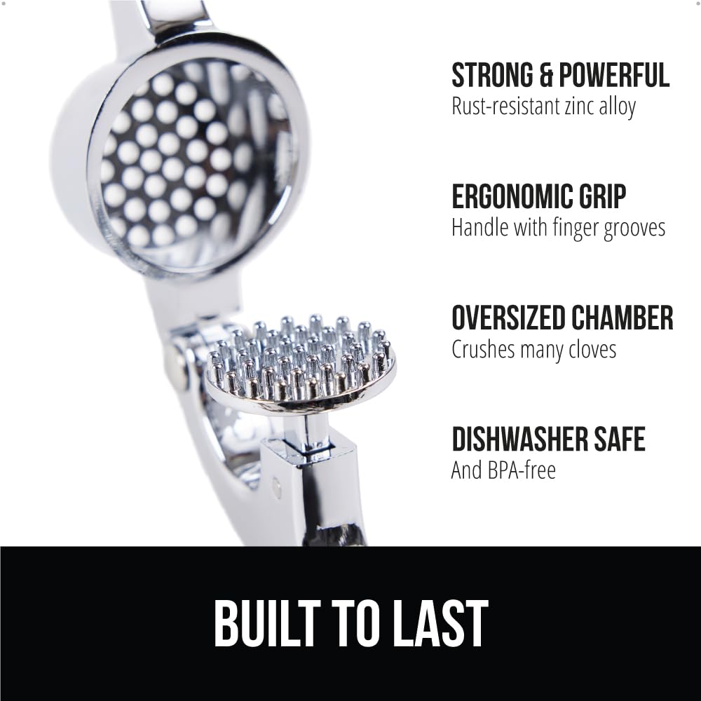 GORILLA GRIP garlic press with slip-resistant handle for steady pressing