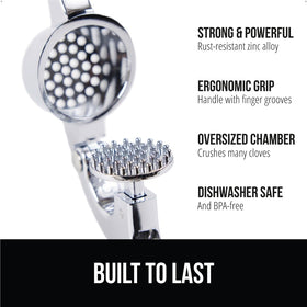 GORILLA GRIP garlic press with slip-resistant handle for steady pressing