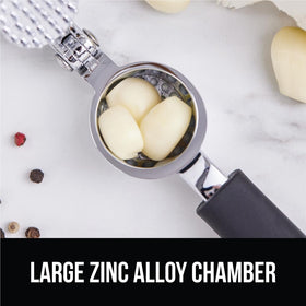 GORILLA GRIP garlic press zinc-alloy chamber for durable crushing
