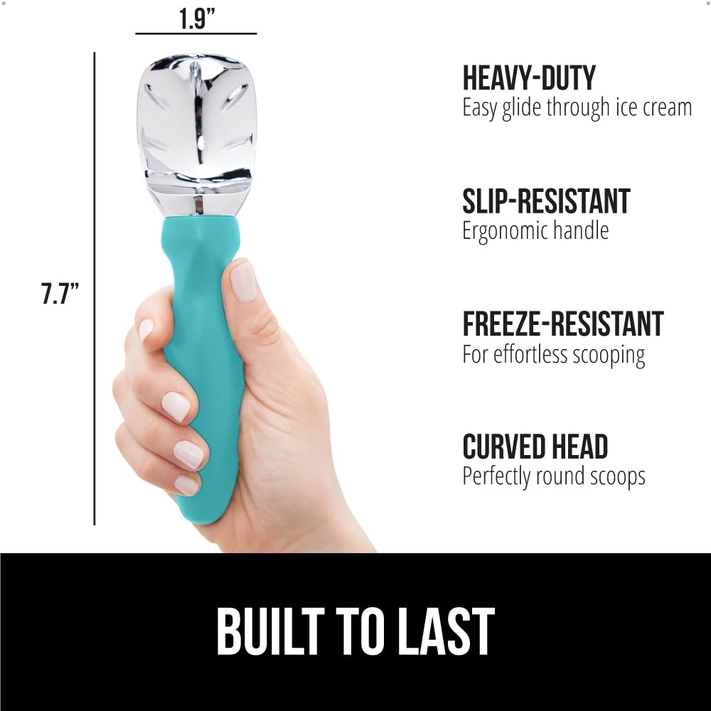 GORILLA GRIP heavy-duty scoop glides through rock-solid ice cream