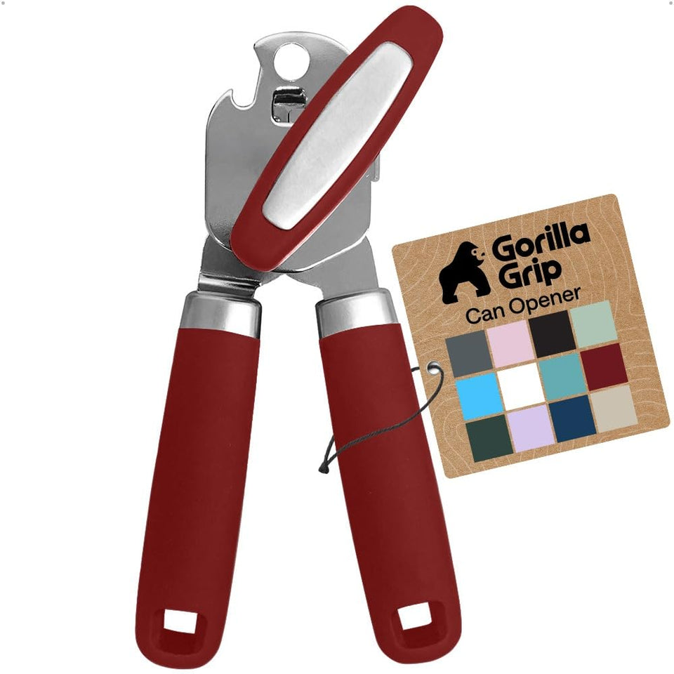 GORILLA GRIP heavy duty can opener with smooth-edge blade for clean cuts