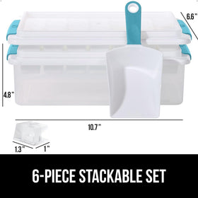 GORILLA GRIP bin and trays forming a 56-cube ice batch