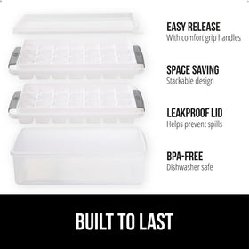 GORILLA GRIP ice bin with trays keeps freezer ice organized and ready