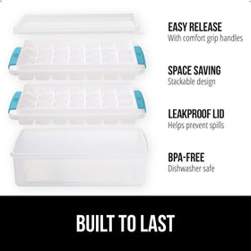 GORILLA GRIP ice tray with lids for organized, leak-free freezing
