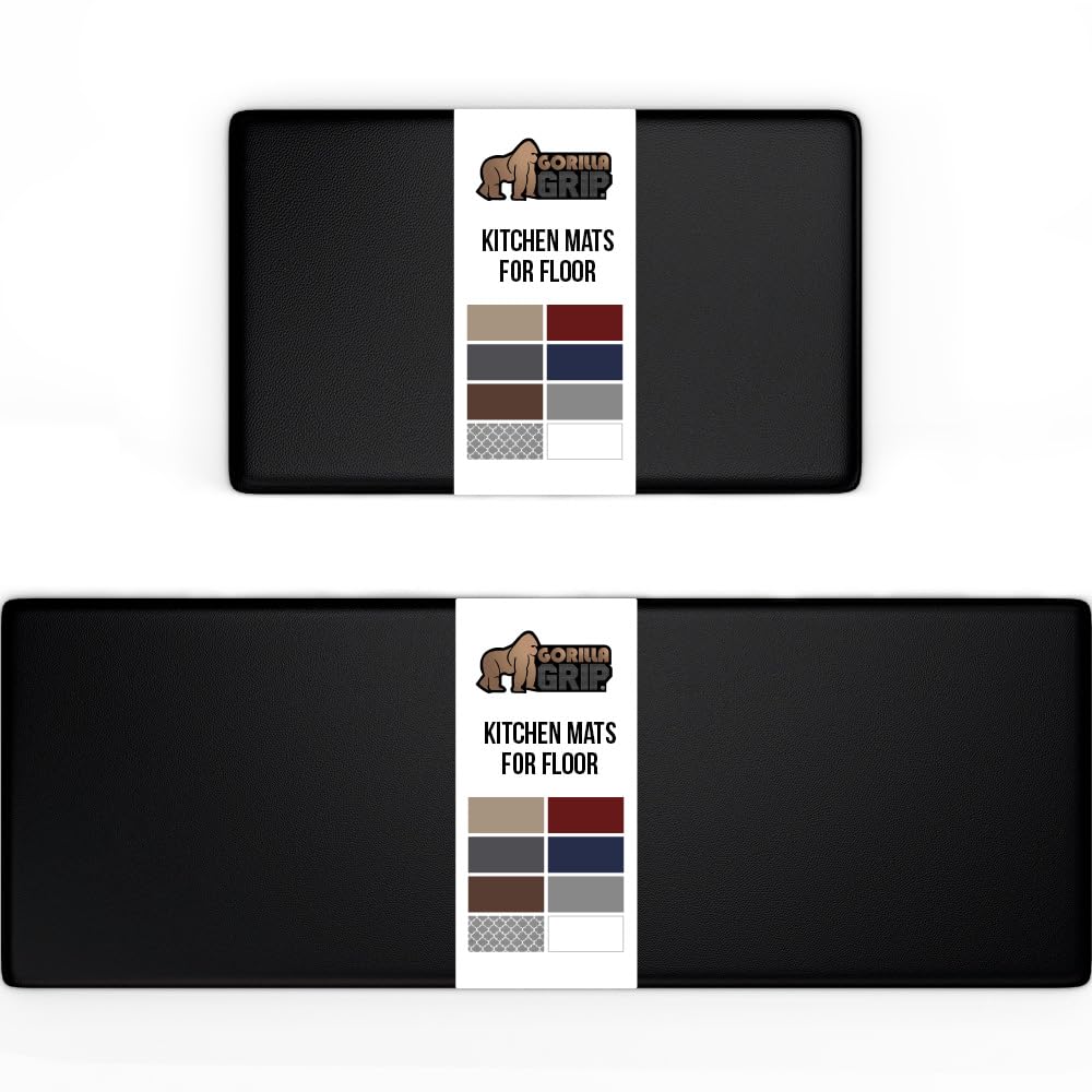 GORILLA GRIP kitchen mat 17x29 foam close-up showing ergonomic support for standing tasks.