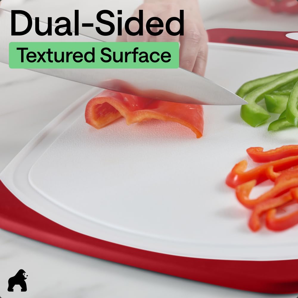 GORILLA GRIP 16x11 inch board handles big ingredients.