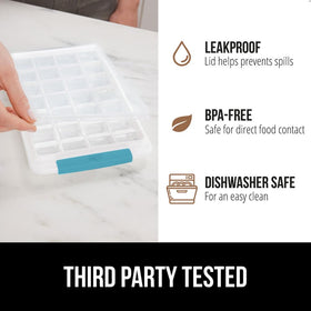 GORILLA GRIP leakproof design keeps water contained in the freezer