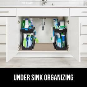 Gorilla Grip under-sink mat ideal for kitchen, bath, and laundry