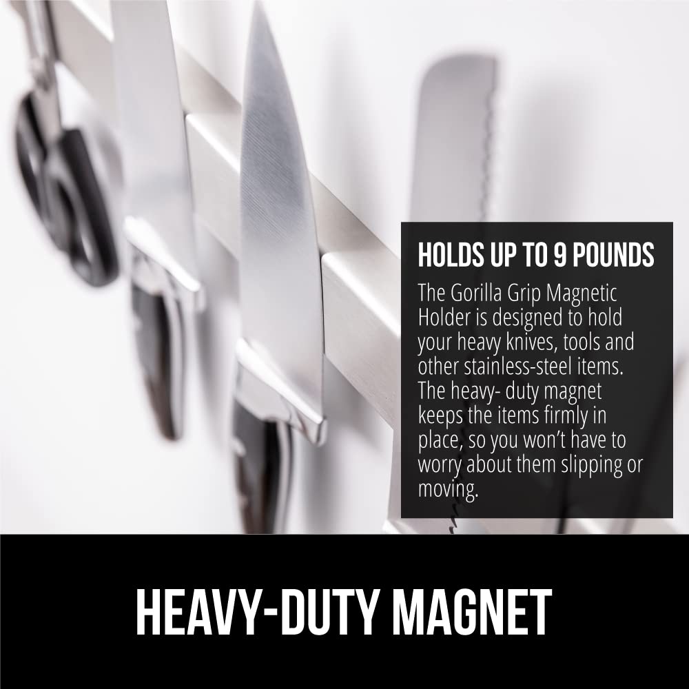 GORILLA GRIP magnetic holder holds blades firmly and releases smoothly.