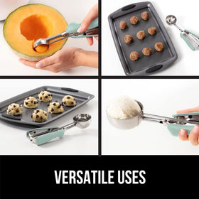 GORILLA GRIP versatile scoop suitable for cookies, muffins, and meatballs.