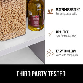 GORILLA GRIP kitchen counter liner creates a smooth workspace.