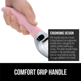 GORILLA GRIP perfect-scoop shape creates uniform curls for sundae-worthy servings.