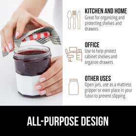 GORILLA GRIP powerGRIP bathroom liner protects vanity shelves from spills