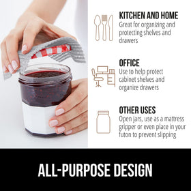 GORILLA GRIP powerGRIP bathroom vanity liner resists moisture for clean storage.