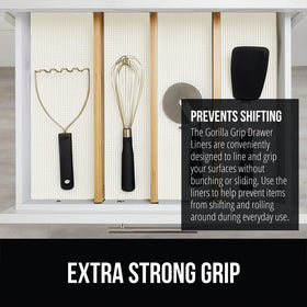 GORILLA GRIP powerGRIP cabinet liner protects surfaces from scratches and debris.