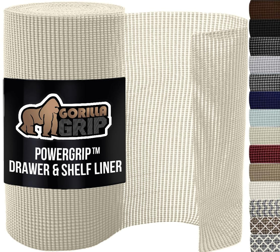GORILLA GRIP powerGRIP cream drawer liner rolled for anti-slip organization
