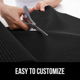 GORILLA GRIP powerGRIP liner-cut illustration shows easy trimming to fit