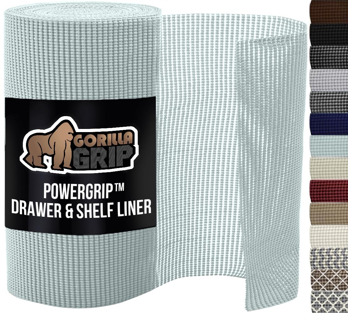 GORILLA GRIP powerGRIP drawer liner spa blue keeps items in place in drawers