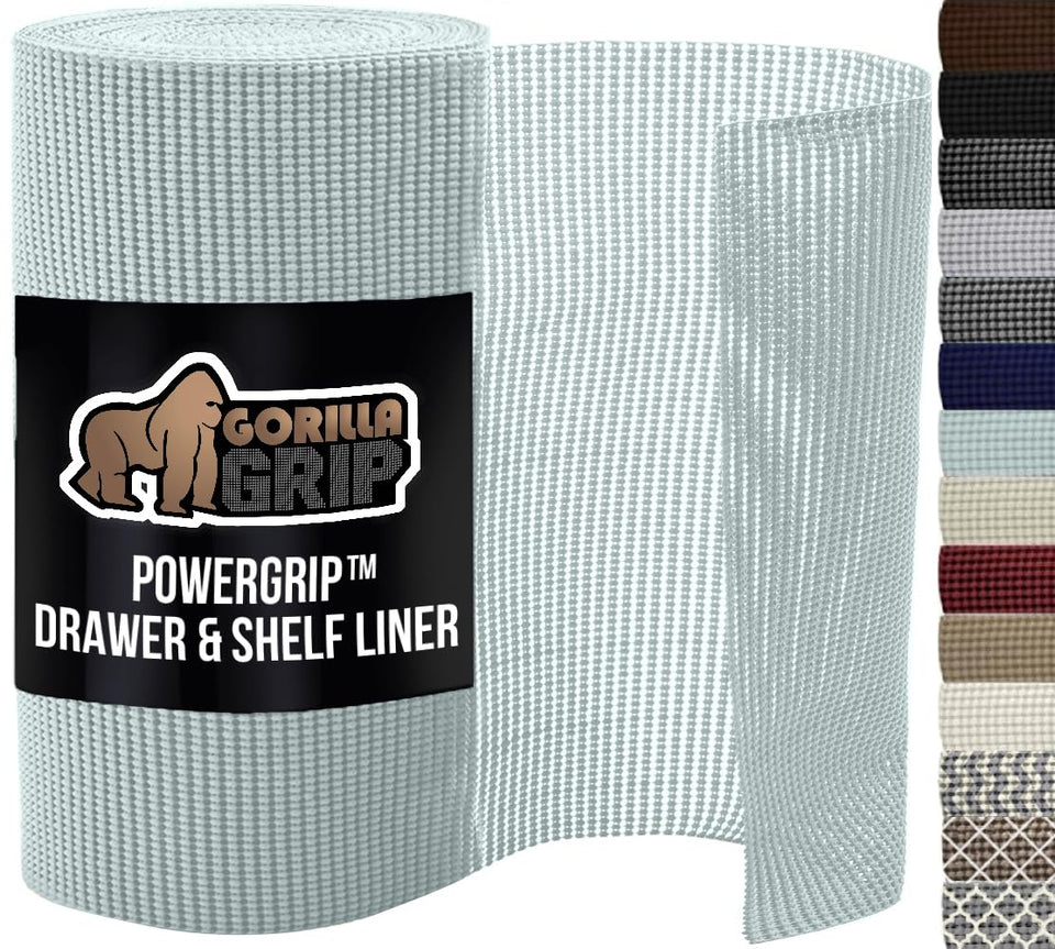 GORILLA GRIP powerGRIP drawer liner spa blue keeps items in place in drawers