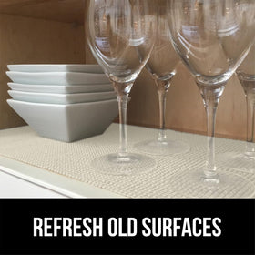 Gorilla Grip powerGRIP kitchen cabinet liner protects surfaces from scratches.