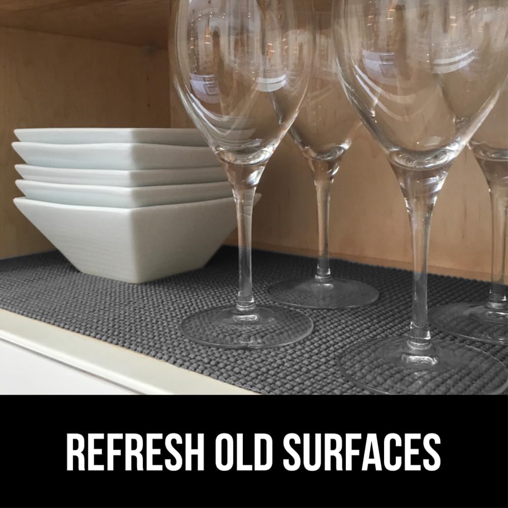 GORILLA GRIP powerGRIP kitchen cabinet protection with durable nonadhesive surface.