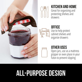 GORILLA GRIP powerGRIP kitchen-cabinet-use with organized shelves and protection.