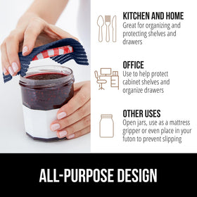 GORILLA GRIP powerGRIP versatile liner for kitchen, office, and bathroom organization.