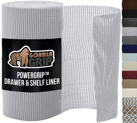 GORILLA GRIP powerGRIP liner in a drawer keeps items secure.