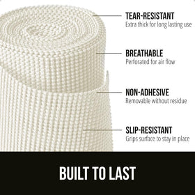 GORILLA GRIP powerGRIP non-adhesive liner tear resistant keeps contents steady.
