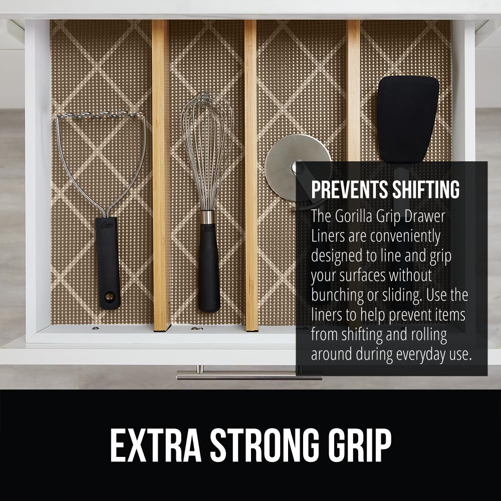 Non-adhesive powerGRIP liner preventing bunching in a cabinet