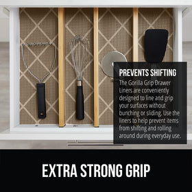 Non-adhesive powerGRIP liner preventing bunching in a cabinet