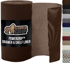 GORILLA GRIP powerGRIP packaged liner displays premium non-slip protection for drawers.