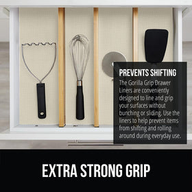 Gorilla GRIP powerGRIP cream shelf liner provides strong grip protection